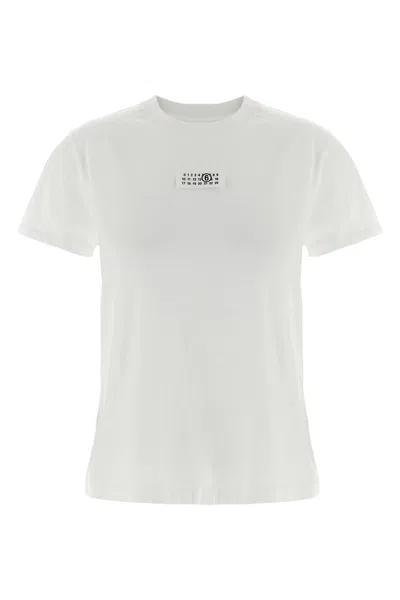 Mm6 Maison Margiela Short-sleeve Crewneck T-shirt In White