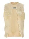 Mm6 Maison Margiela Signature Numbers Motif Waistcoat In Beige