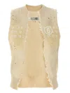 Mm6 Maison Margiela Signature Numbers Motif Waistcoat In Beige