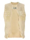Mm6 Maison Margiela Signature Numbers Motif Waistcoat In Beige