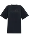 Mm6 Maison Margiela Crew Neck Graphic Print Top With Short Sleeves