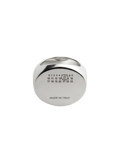 Mm6 Maison Margiela "numeric Signet" Ring In Silver