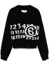 Mm6 Maison Margiela Logo Inlaid Imitation Effect Sweater In Schwarz