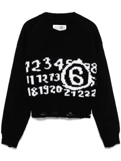 Mm6 Maison Margiela Numeric Sweater In Black