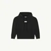 Mm6 Maison Margiela Mm6 By Maison Margiela Emblazoned Black Hoodie With Drawstring And Ribbed Finishes In Black