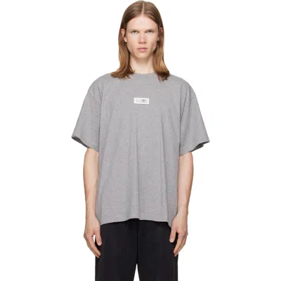 MM6 MAISON MARGIELA GRAY NUMERIC COTTON T-SHIRT