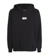 Mm6 Maison Margiela Mm6 By Maison Margiela Emblazoned Black Hoodie With Drawstring And Ribbed Finishes In Black