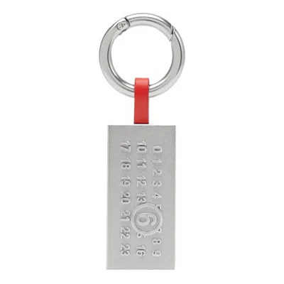Mm6 Maison Margiela Numeric Tag Keyring In Brown