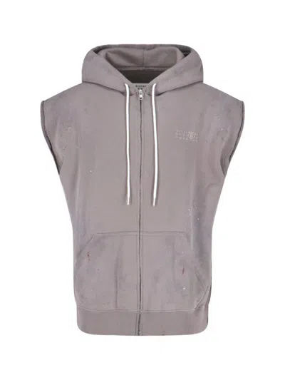MM6 MAISON MARGIELA NUMERIC" ZIP HOODIE - GREY