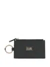Mm6 Maison Margiela Black Zip Card Holder In Black
