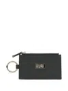 Mm6 Maison Margiela Black Zip Card Holder In Black