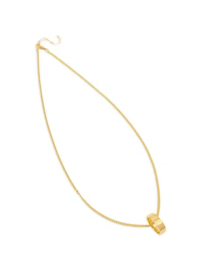 Mm6 Maison Margiela Numeric-engraved Ring-pendant Necklace In Gold
