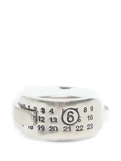 Mm6 Maison Margiela Numeric-logo Ring In Transparent
