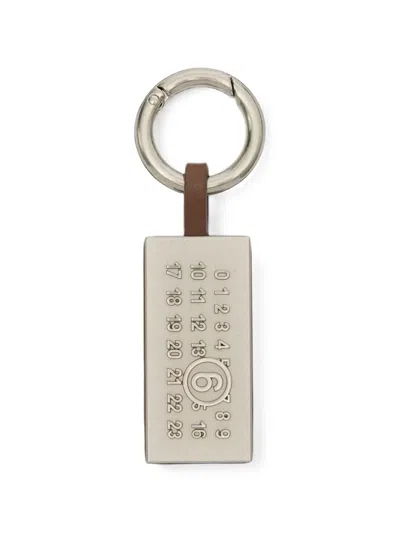Mm6 Maison Margiela Numeric-plaque Bag Charm In Gold