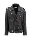 Mm6 Maison Margiela Mm6 By Maison Margiela Nylon Biker Jacket With Adjustable Belt And Multiple Pockets In Black