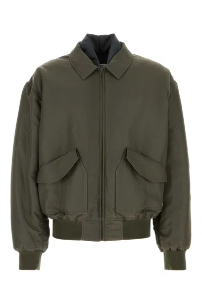 Mm6 Maison Margiela Nylon Bomber Jacket For Men In Green