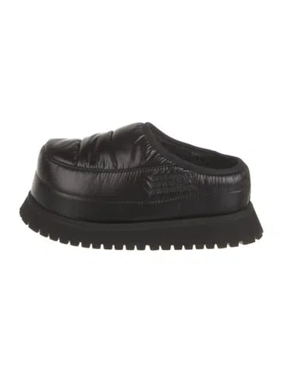 Pre-owned Mm6 Maison Margiela Nylon Faux Fur Trim Flats In Black