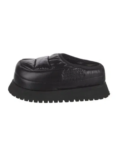 Pre-owned Mm6 Maison Margiela Nylon Faux Fur Trim Mules In Black
