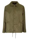Mm6 Maison Margiela Nylon Jacket With Buttons Jackets Green In Green