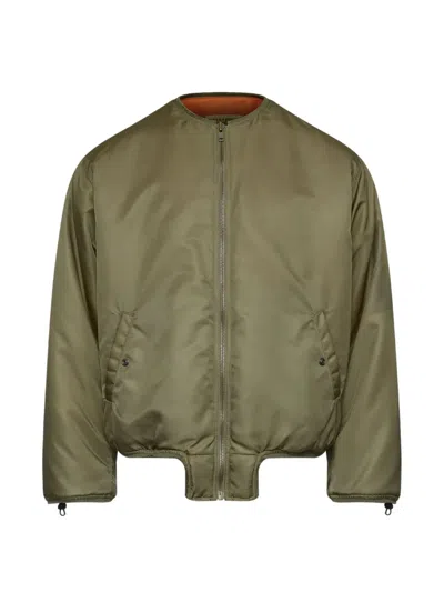 Mm6 Maison Margiela Nylon Jacket With Contrast Lining In Green