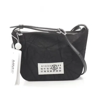 Pre-owned Mm6 Maison Margiela Nylon Leather Shoulder Bag () In Black
