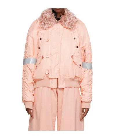 Mm6 Maison Margiela Nylon Twill Pilot Jacket In Nude