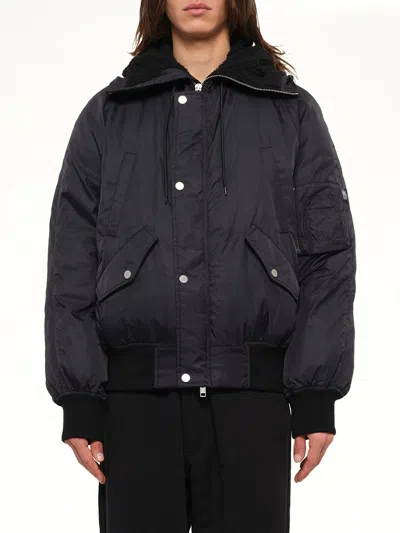Mm6 Maison Margiela Nylon Utility Jacket In Black