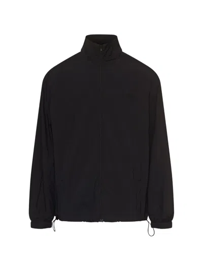 Mm6 Maison Margiela Technical Nylon Jacket High Collar Cuffs In Black