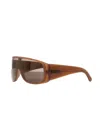 Mm6 Maison Margiela Occhiali Da Sole Mm6 Mask Brown In Brown