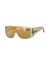 Mm6 Maison Margiela Occhiali Da Sole Mm6 Mask Ivory In White