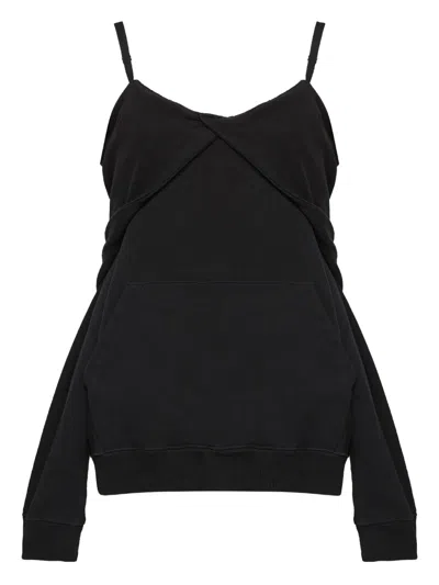 MM6 MAISON MARGIELA OFF-SHOULDER COTTON SWEATSHIRT