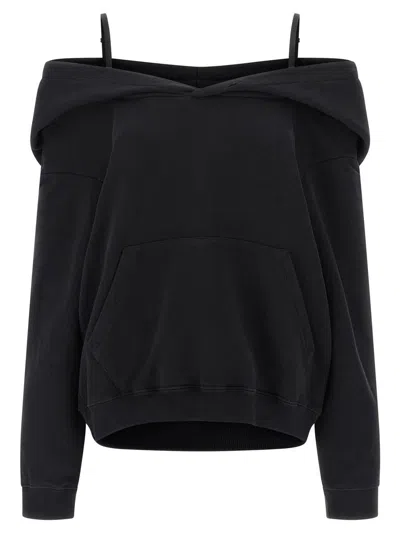 MM6 MAISON MARGIELA MM6 MAISON MARGIELA OFF-SHOULDER HOODIE