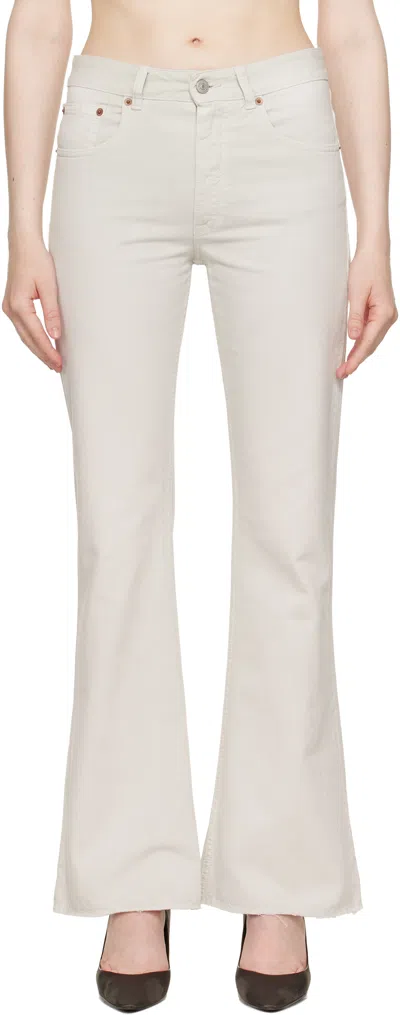 Mm6 Maison Margiela Off-white 5 Pockets Jeans In 101 Off White
