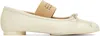 Mm6 Maison Margiela White Leather Anatomic Ballerinas In T2012 Banana Crepe