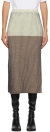 Mm6 Maison Margiela Off-white & Beige Vented Midi Skirt In 001s Off White/beige