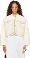 Mm6 Maison Margiela Off-white & Blue Paneled Denim Jacket In 961 Off White/lig