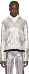 Mm6 Maison Margiela Off-white & Silver Foil Sweater In 905s Silver