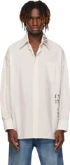 Mm6 Maison Margiela Off-white Asymmetric Striped Poplin Shirt In 001f Pinstripes Whit