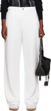 Mm6 Maison Margiela Off-white Brushed Sweat Jersey Trousers In White