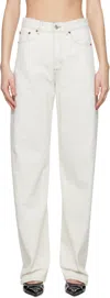 Mm6 Maison Margiela Ivory White Cotton Jeans In 963 Off White