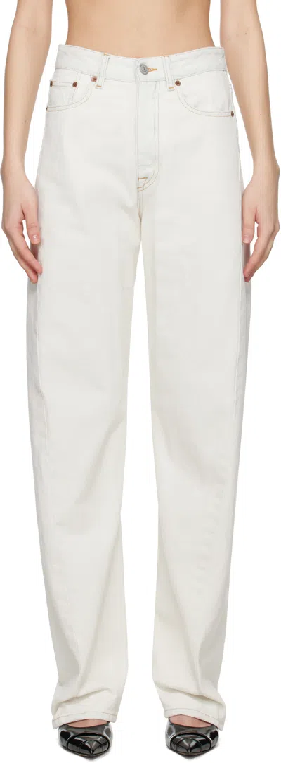 Mm6 Maison Margiela Off-white Contrast Stitch Jeans