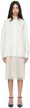 Mm6 Maison Margiela Cotton Poplin Midi Dress In 961 Off White/off Wh