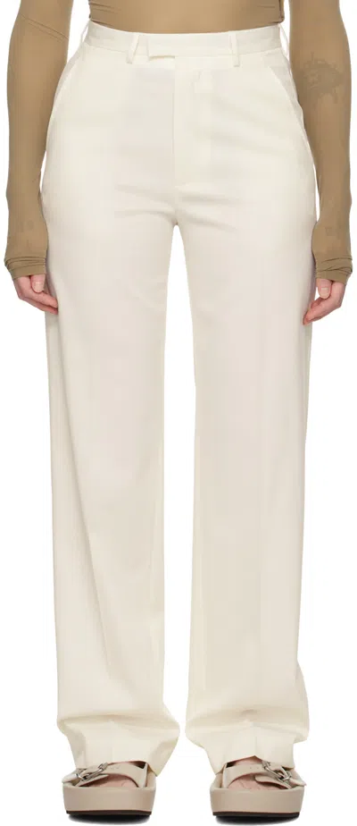 Mm6 Maison Margiela Off-white Creased Trousers In 101 Off White