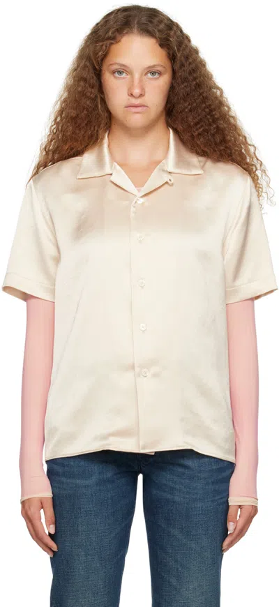 Mm6 Maison Margiela Off-white Crinkled Shirt In 102 Off White