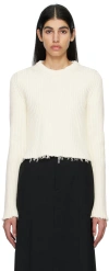Mm6 Maison Margiela Off-white Cutout Sweater In 101 Off White