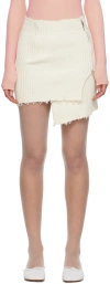Mm6 Maison Margiela Off-white Distressed Miniskirt In 102 Off White
