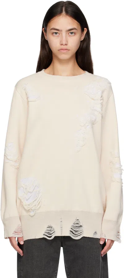 MM6 MAISON MARGIELA OFF-WHITE DOUBLE-FACED SWEATER