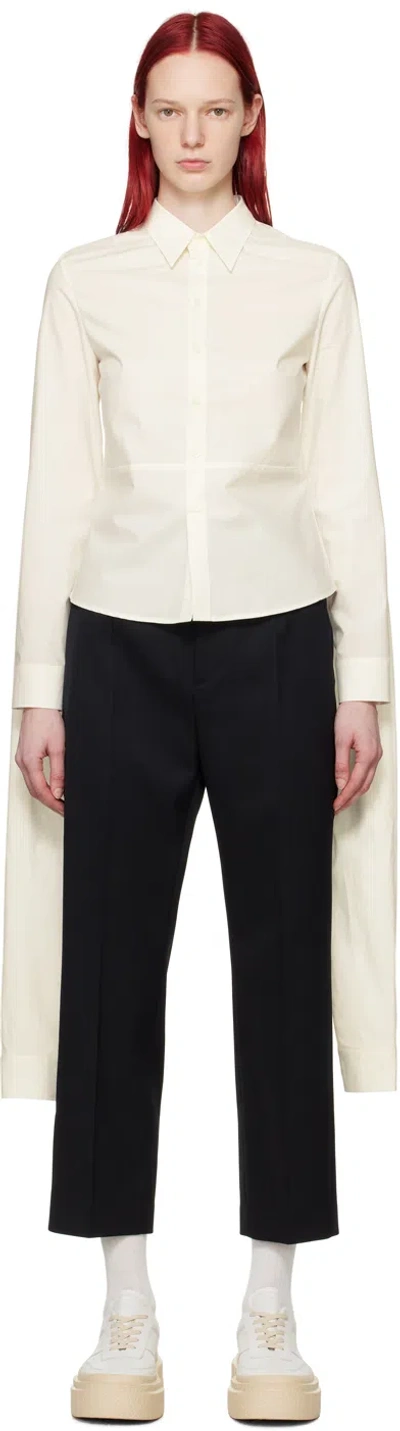 Mm6 Maison Margiela Off-white Extended Shirt In 101 Off White