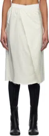 Mm6 Maison Margiela Off-white Frayed Edge Midi Skirt In 102 Off White