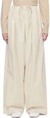 MM6 MAISON MARGIELA OFF-WHITE GATHERED TROUSERS